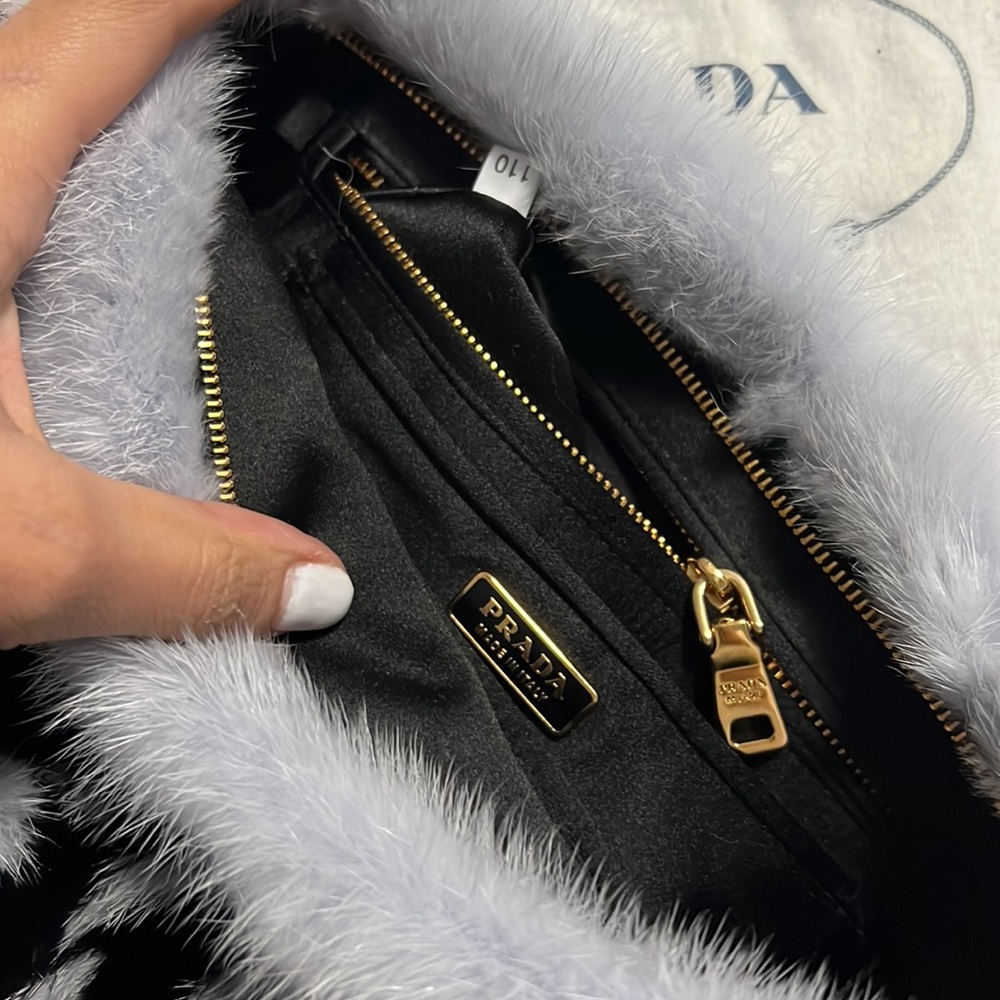 New Prada Mink Fur Pochette Clutch - Picture 7 of 9